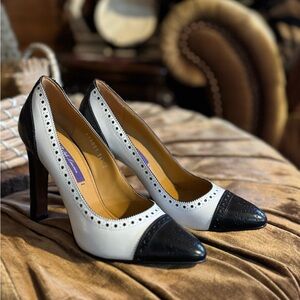 Ralph Lauren Two-Tone Black and White Heels